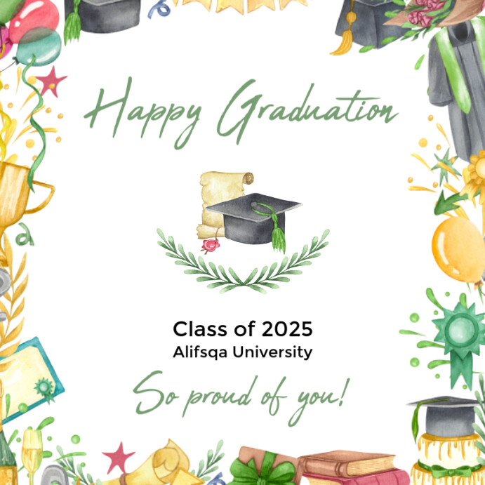 White Joyful Happy Graduation Instagram Post Iphosti le-Instagram template