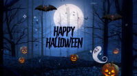 White Joyful Happy Halloween  Digital Display (16:9) template
