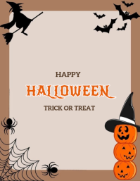 White Joyful Happy Halloween  Flyer (us Letter) template