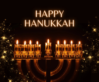 White Joyful Happy Hanukkah  Medium Rectangle template