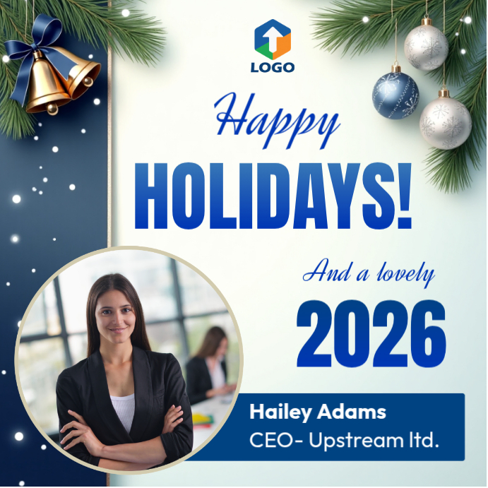 White Joyful Happy Holidays And New Year Ceo Well Wishes Business ...