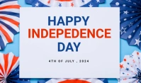 White Joyful Happy Indepedence Day Tag template