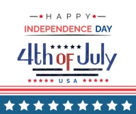 White Joyful Happy Independence Day 4th Of Ju Large Rectangle template