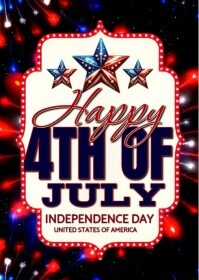 White Joyful Happy Independence Day A6 template