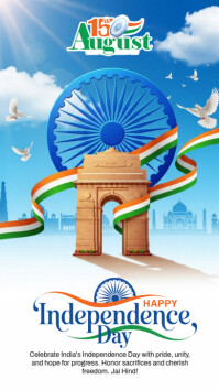 White Joyful Happy Independence Day Of India Instagram Story template