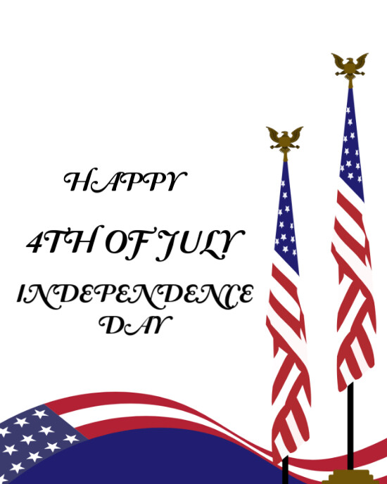 White Joyful Happy Independence Day Usa  Instagram Portrait template