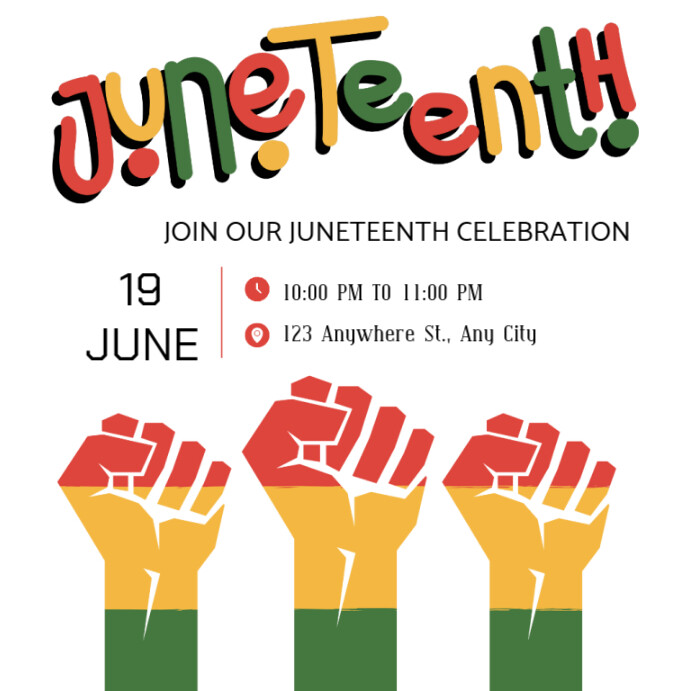 White Joyful Happy Juneteenth Freedom  Instagram Post Iphosti le-Instagram template