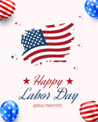 White Joyful Happy Labor Day  Instagram Portrait template