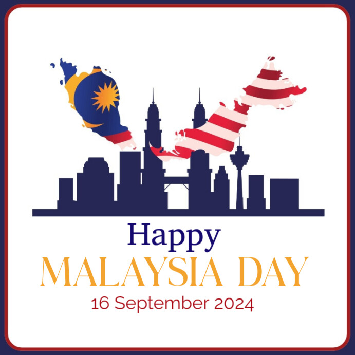 White Joyful Happy Malaysia  Instagram Post Instagram-opslag template