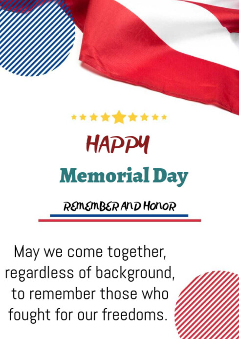 Copy of White Joyful Happy Memorial Day A4 | PosterMyWall