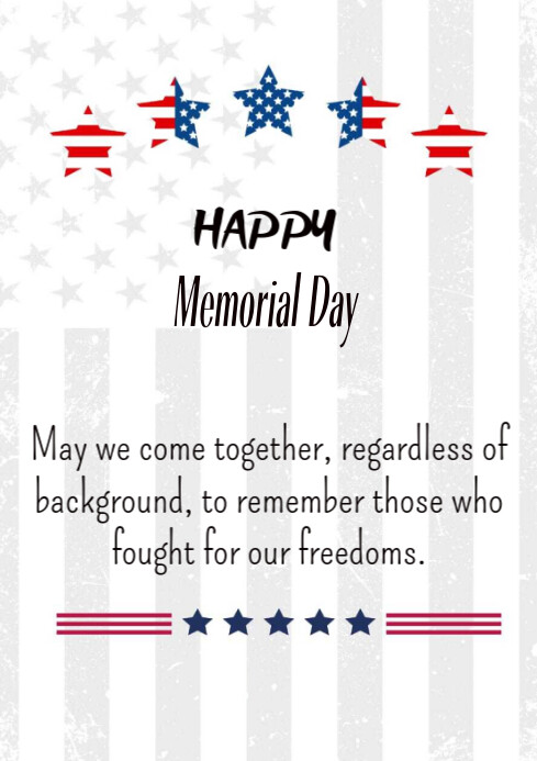 Copy of White Joyful Happy Memorial Day A4 | PosterMyWall
