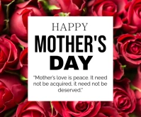 White Joyful Happy Mother's Day Celebration Wishes  Medium Rectangle Mellemstort rektangel template