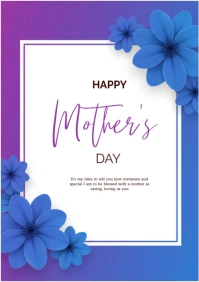 White Joyful Happy Mother's Day Template A4