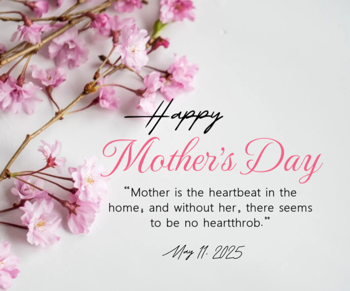 White Joyful Happy Mother's Day Event Templates  Medium Rectangle 中矩形广告