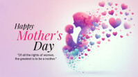 White Joyful Happy Mother Day Digital Display (16:9) template