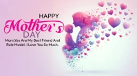 White Joyful Happy Mothers Day Digital Display (16:9) template
