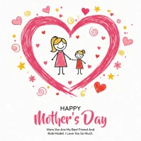 White Joyful Happy Mothers day Instagram Post template