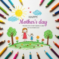 White Joyful Happy Mothers Day Instagram Post template
