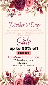 White Joyful Happy Mothers Day  Instagram Story template