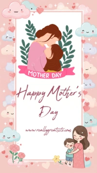 White Joyful Happy Mothers Day  Instagram Story template