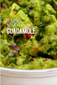 White Joyful Happy National Guacamole Day  Pinterest Graphic template