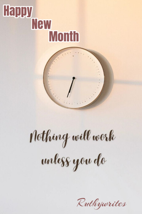 White Joyful Happy New Month Motivation Poster Template | PosterMyWall