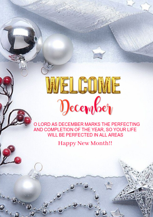 Copy of White Joyful Happy New Month Prayer For December A4 | PosterMyWall