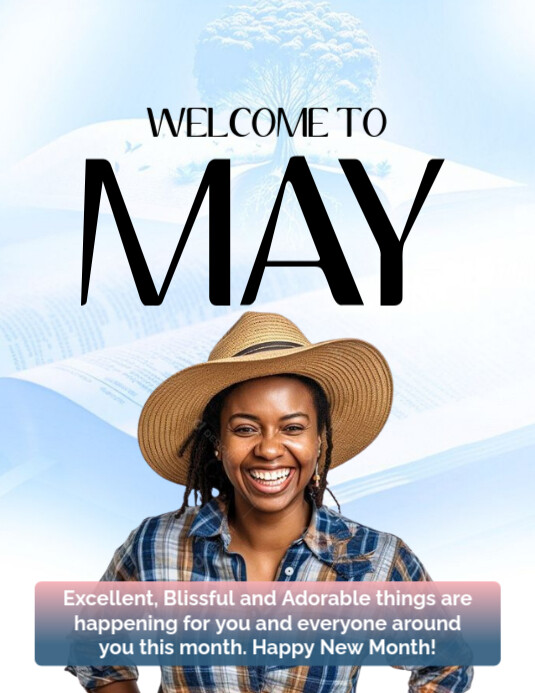 White Joyful Happy New Month / Welcome To The New Month Flyer (us Letter) template