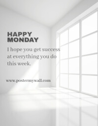 White Joyful Happy New Week Design  Flyer (us Letter) template