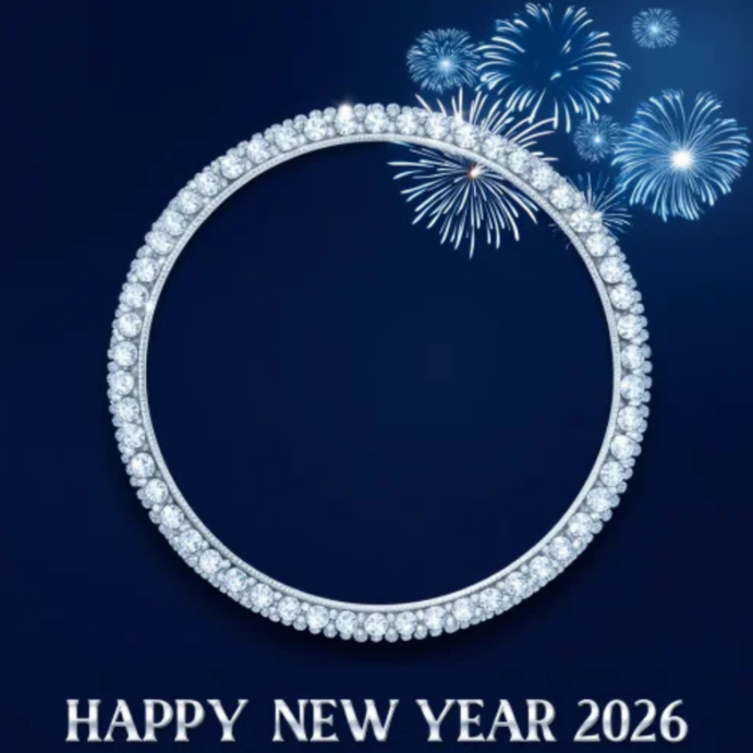 White Joyful Happy New Year 2026 Instagram Post Template | PosterMyWall