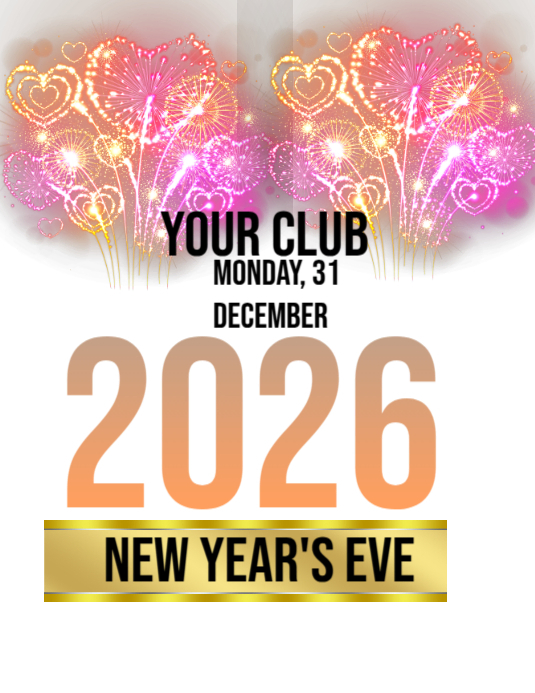 Plantilla de White Joyful Happy New Year Flyer | PosterMyWall