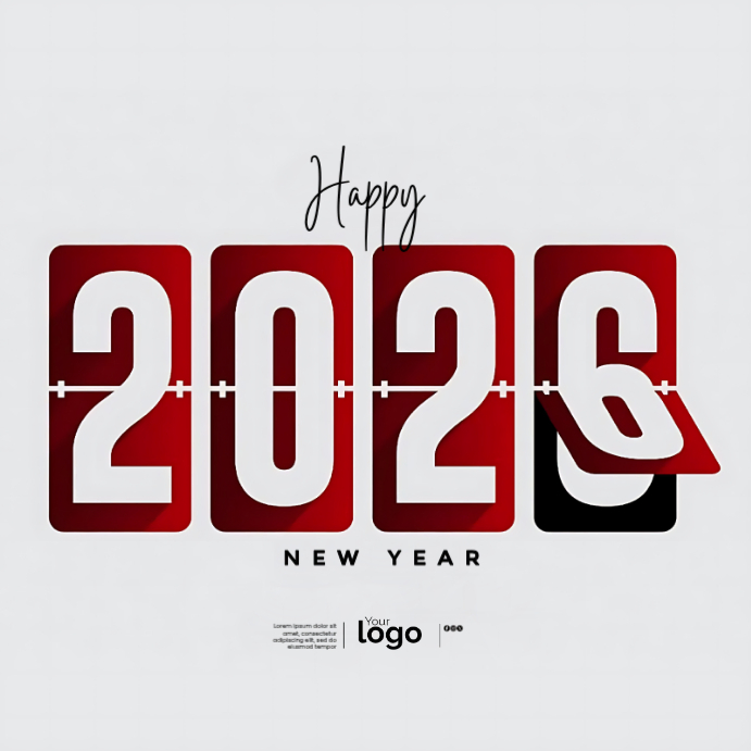 White Joyful Happy New Year Flyer Instagram Post Template | PosterMyWall