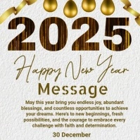 White Joyful Happy New Year Flyer Instagram Post Iphosti le-Instagram template