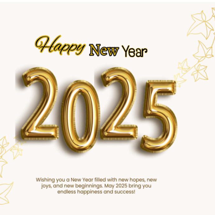 Copy of White Joyful Happy New Year Instagram Post | PosterMyWall