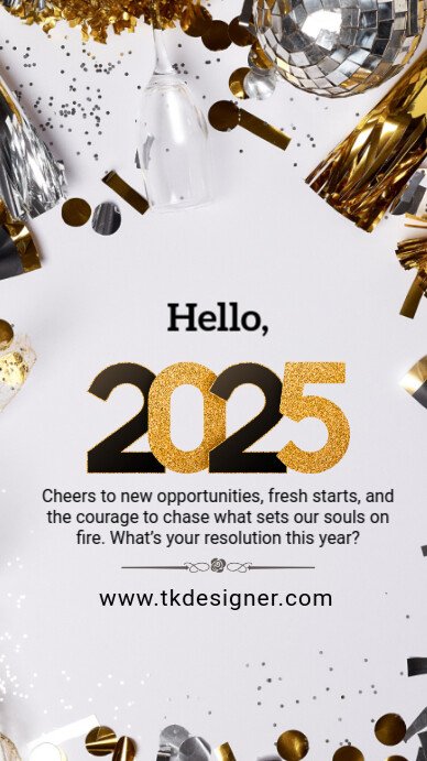 White Joyful Happy New Year Instagram Story Template | PosterMyWall