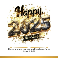 White Joyful Happy New Year Square (1:1) template