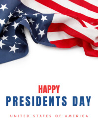 White Joyful Happy Presidents Day Instagram Portrait template