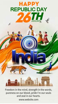 White Republic Day Celebration Instagram Reel Template