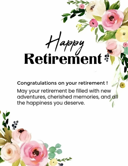 Copy of White Joyful Happy Retirement Flyer (us Letter) | PosterMyWall