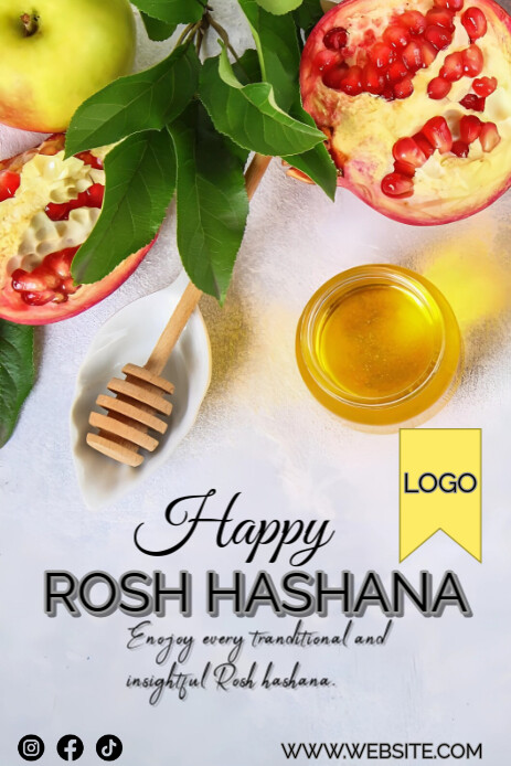 Copy of White Joyful Happy Rosh Hashana Day Pinterest Graphic ...
