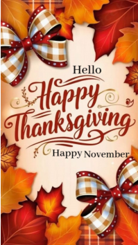White Joyful Happy Thanksgiving Day, Happy November Day Online Design Flyer/template  Instagram Stor