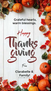 White Joyful Happy Thanksgiving Template Instagram Story