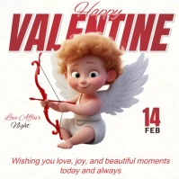 White Joyful  Happy Valentine's Day  Instagram Post template
