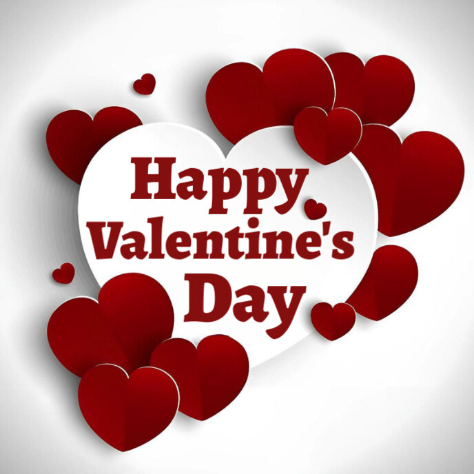 White Joyful Happy Valentine's Day 2025 Album Cover template