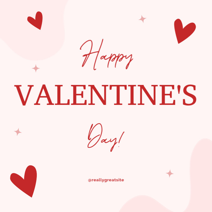 White Joyful Happy Valentines Day Instagram Post template