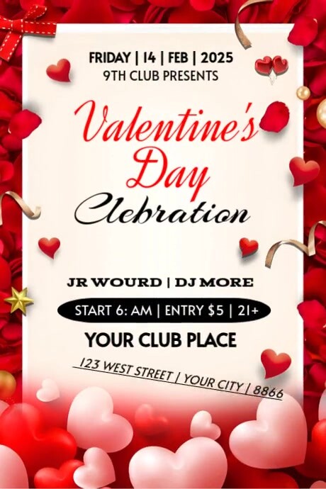 Copy of White Joyful Happy Valentines Day Poster | PosterMyWall