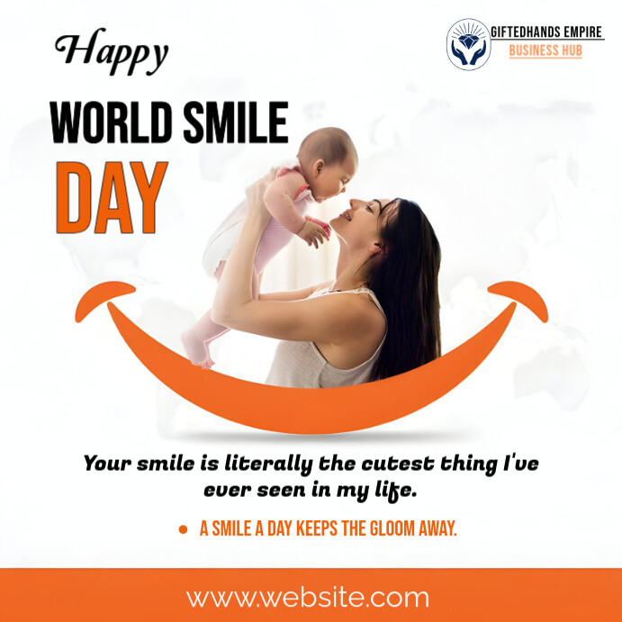 White Joyful Happy World Smile Day Instagram Post Template | PosterMyWall