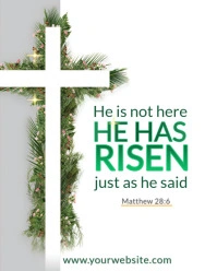 White Joyful He Has Risen Instagram Portrait template