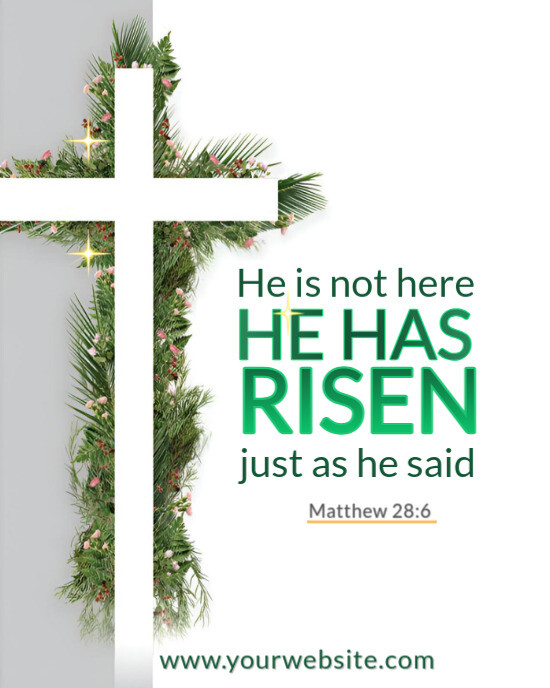 White Joyful He Has Risen Instagram Portrait template