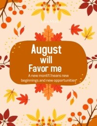 White Joyful Hello August 2025 Video Flyer (us Letter) template